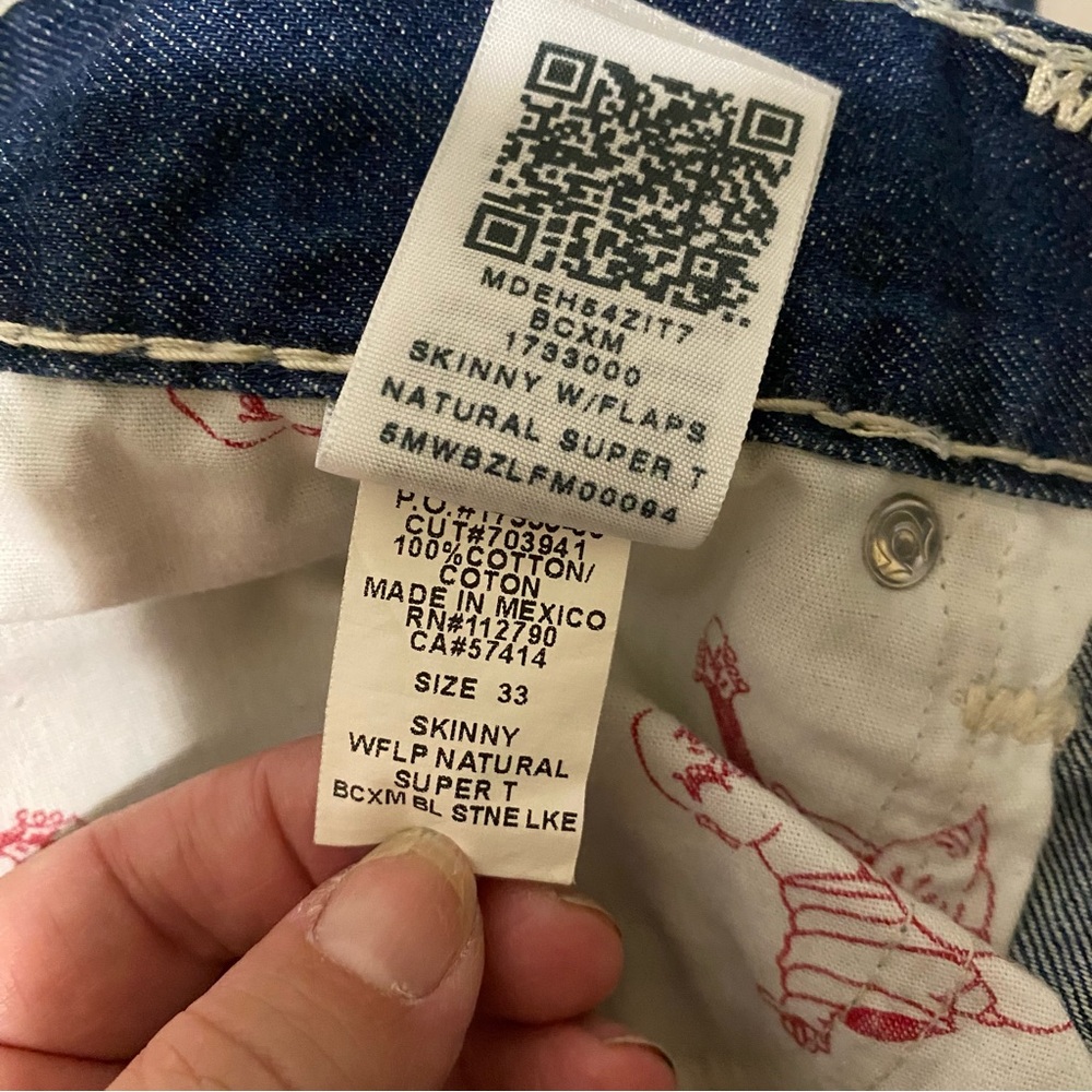 True Religion Men's Rocco Fit Jeans SKINNY W/FLAPS
NATURAL SUPER 33” W x 33” L - Picture 7 of 7